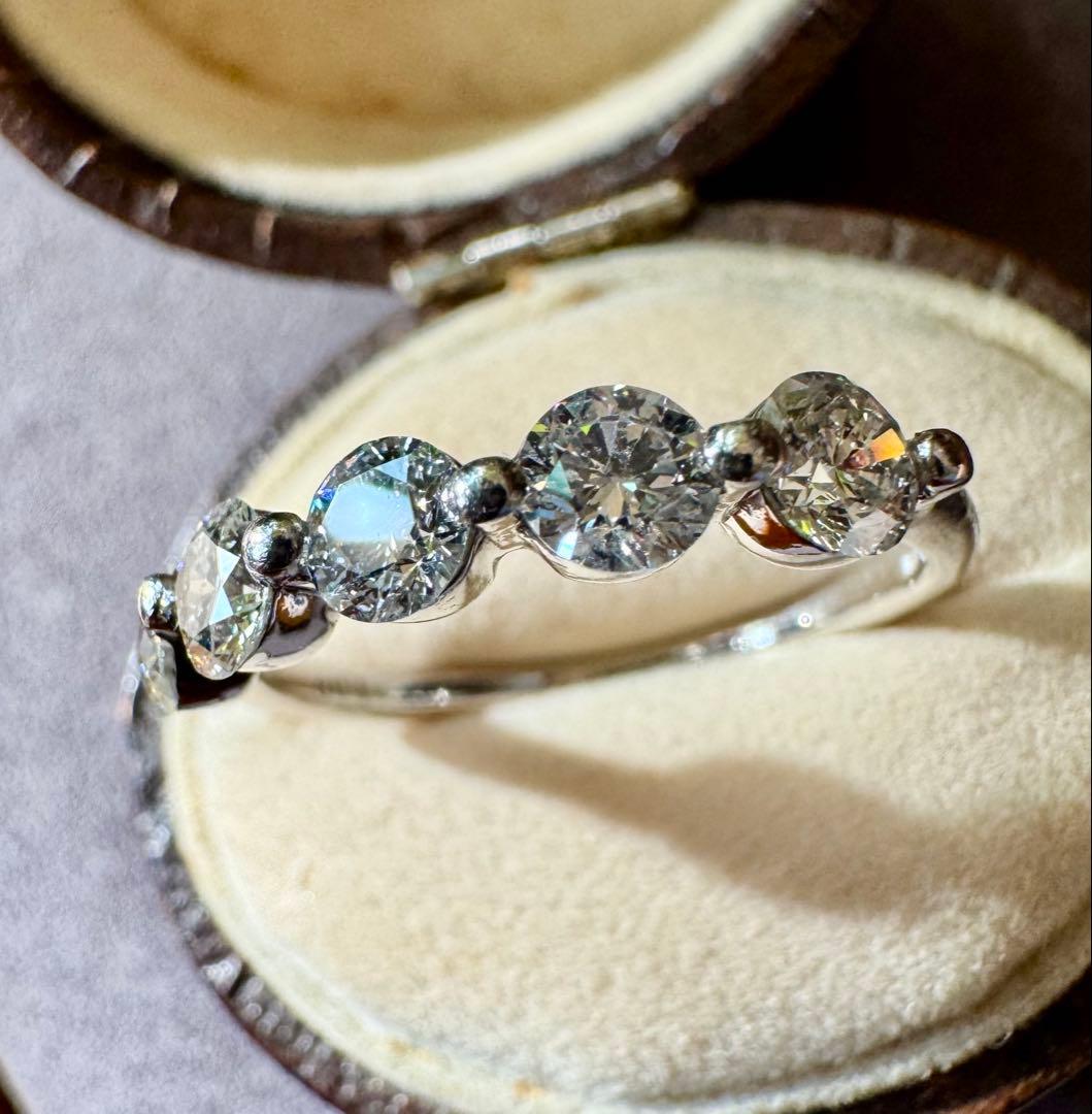 照り輝き◎！豪華1.00ct◆pt900*13号*ダイヤモンドリング*プラチナ