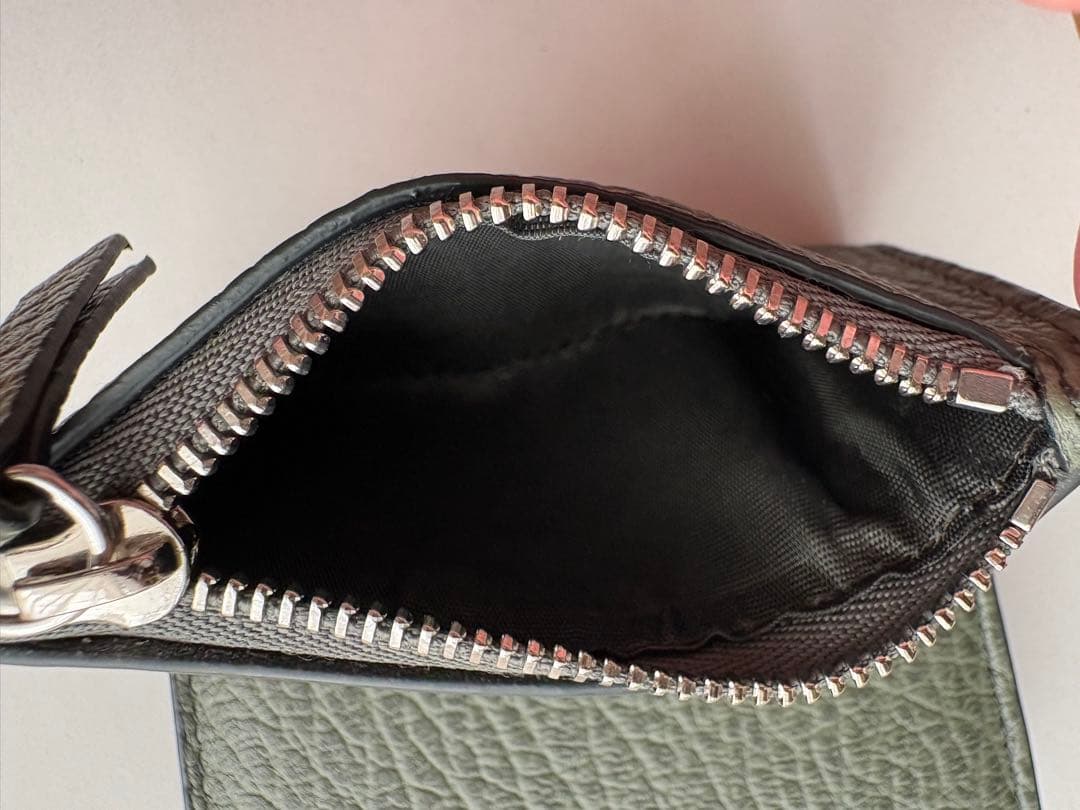 メゾンマルジェラ 三つ折り財布 カーキ系 ミリタリーグリーン