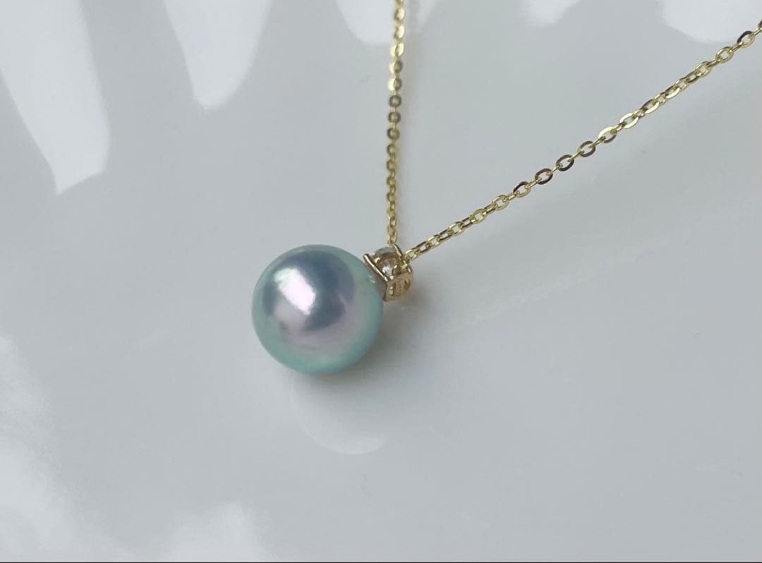 黒蝶真珠 K18ペンダントトップ モアサナイト 奇跡の一粒 南洋パールネックレス