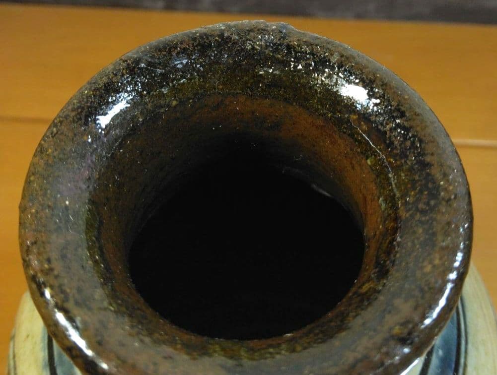 人間国宝 金城次郎 海老魚紋花瓶 栞 共箱 壺屋焼 壷屋焼 やちむん 上作花瓶