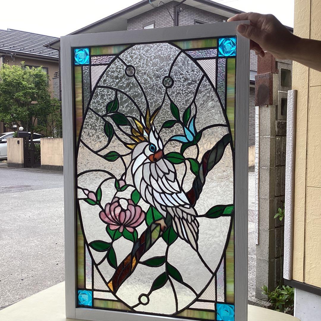 ステンドグラスパネル住宅用ホワイトオーム(1456)篠浦