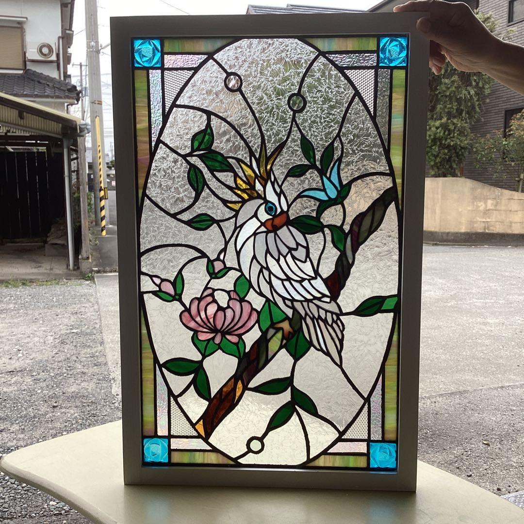 ステンドグラスパネル住宅用ホワイトオーム(1456)篠浦