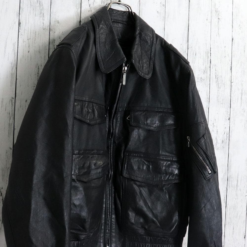 90's HACKEL&CO ドイツ警察 レザーポリスマンジャケット ライナー付