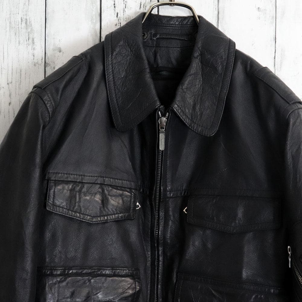 90's HACKEL&CO ドイツ警察 レザーポリスマンジャケット ライナー付