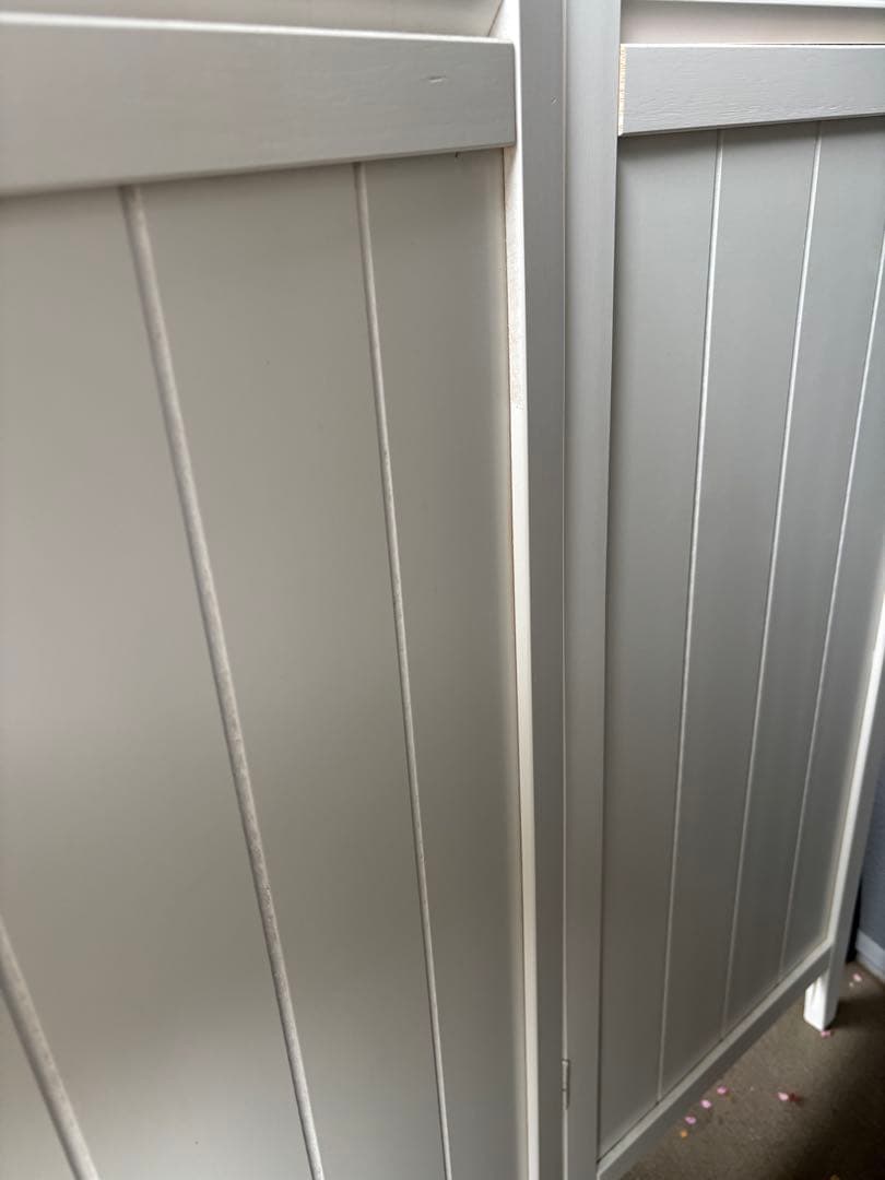 木製 4連　パーテーション 折畳　折り畳み式　高さ160cm 白　ホワイト　姫