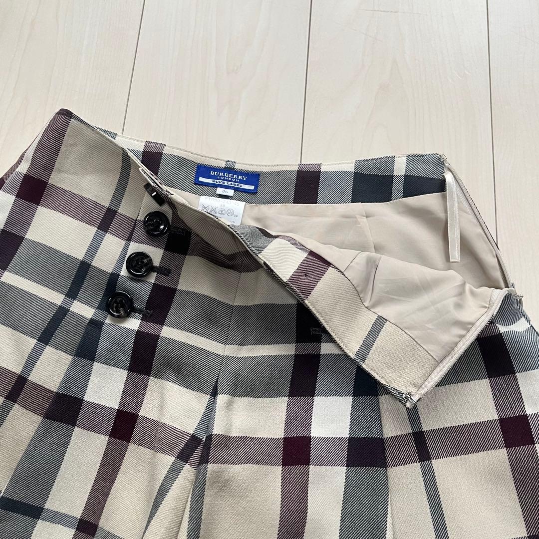 Y2K バーバリーブルーレーベル チェック キュロット パンツ ミニスカート
