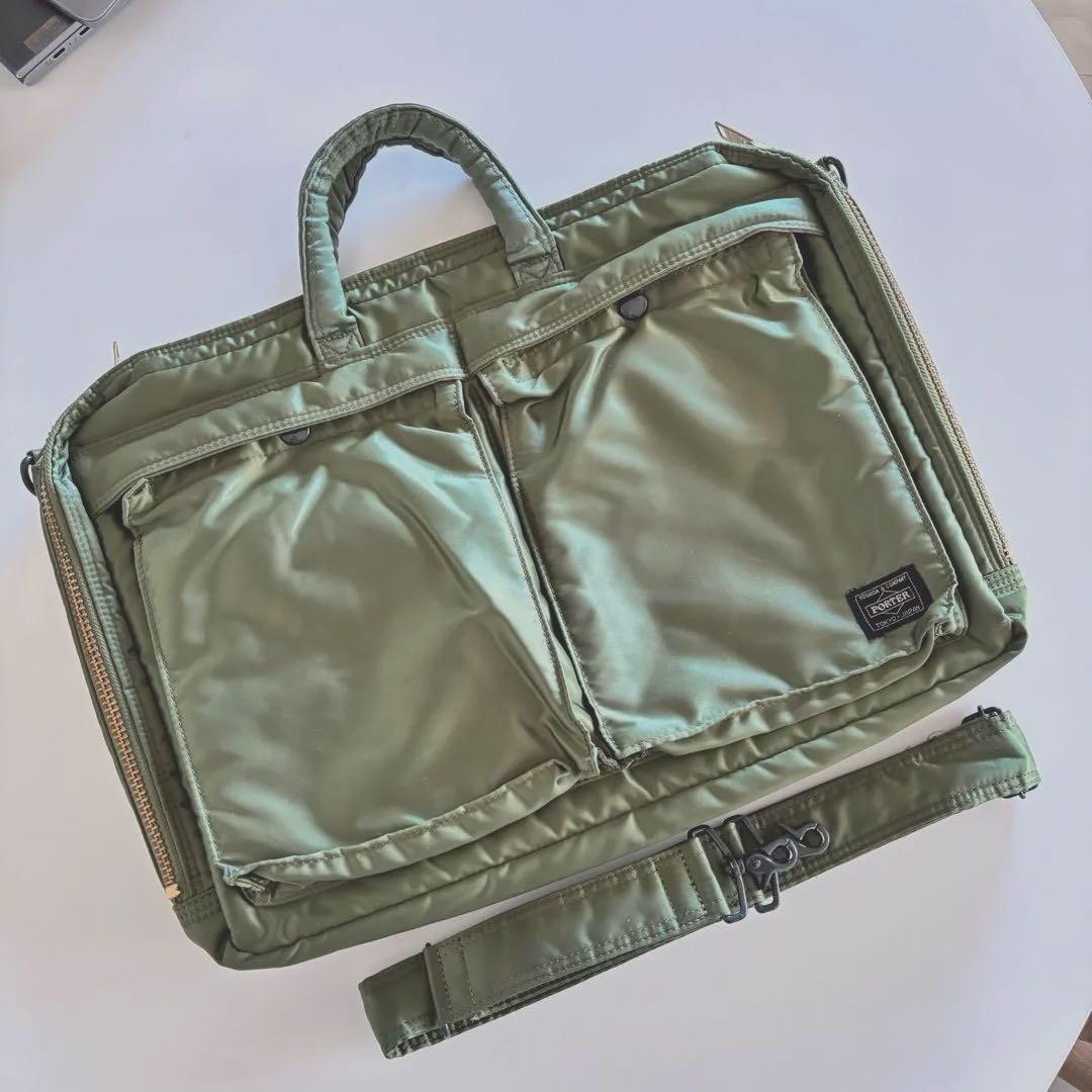 ポーター タンカー 2way ビジネスバッグ セージグリーン