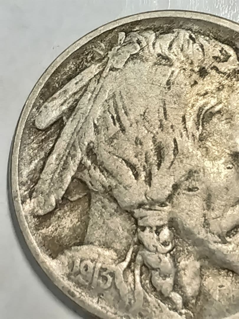 fv01 エラー硬貨 1913年-. インディアンヘッド 5セント 盛り土