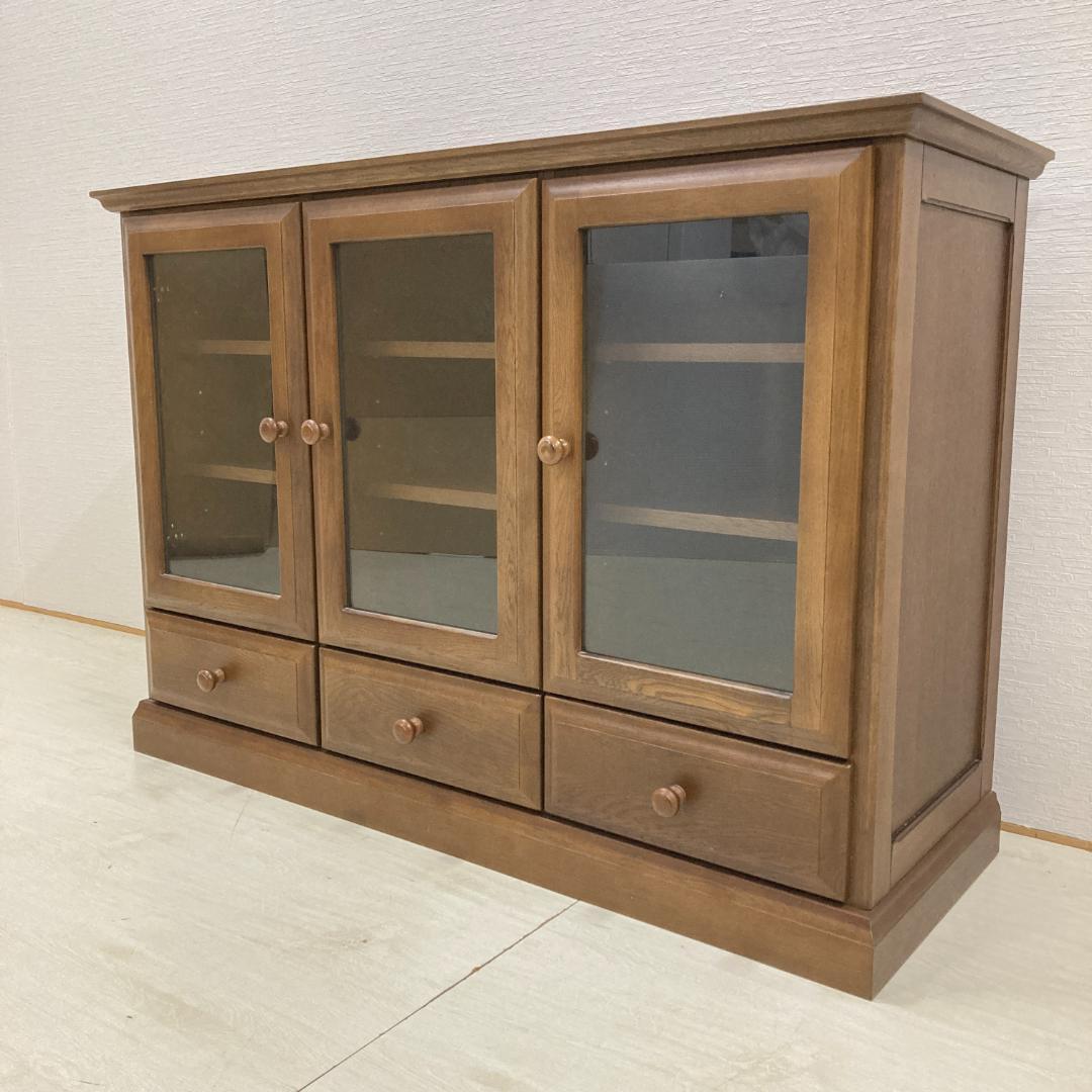 起立木工　ナラ材　サイドボード　キャビネット　書棚　本棚