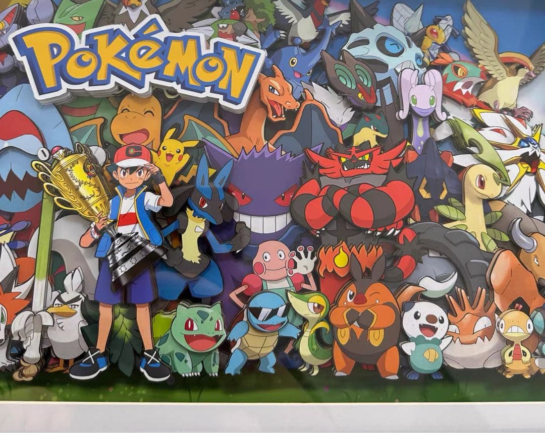 稀に美品，ポケモン アートプリント フレーム付き