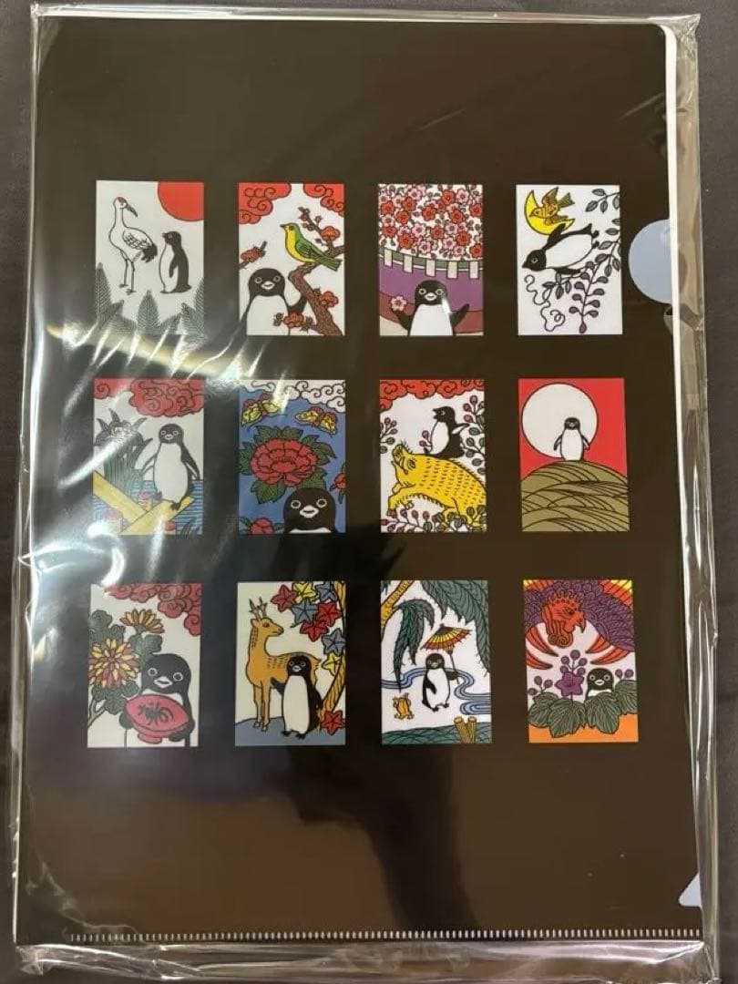 ペンギン花札　A4クリアファイル「十二の月」　12種類セット+特典