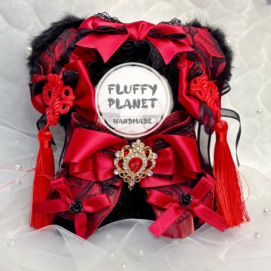 【M】10cm おすわり 中華風クマ しっぽ付き #47 & #45