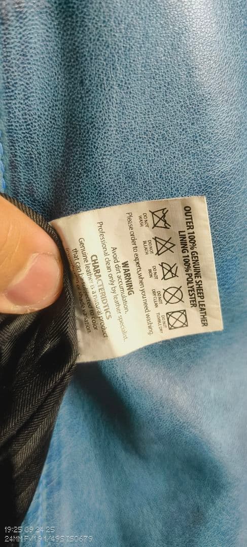 RIDEZ 青色 革ジャン　シープレザー　シングルライダースジャケット