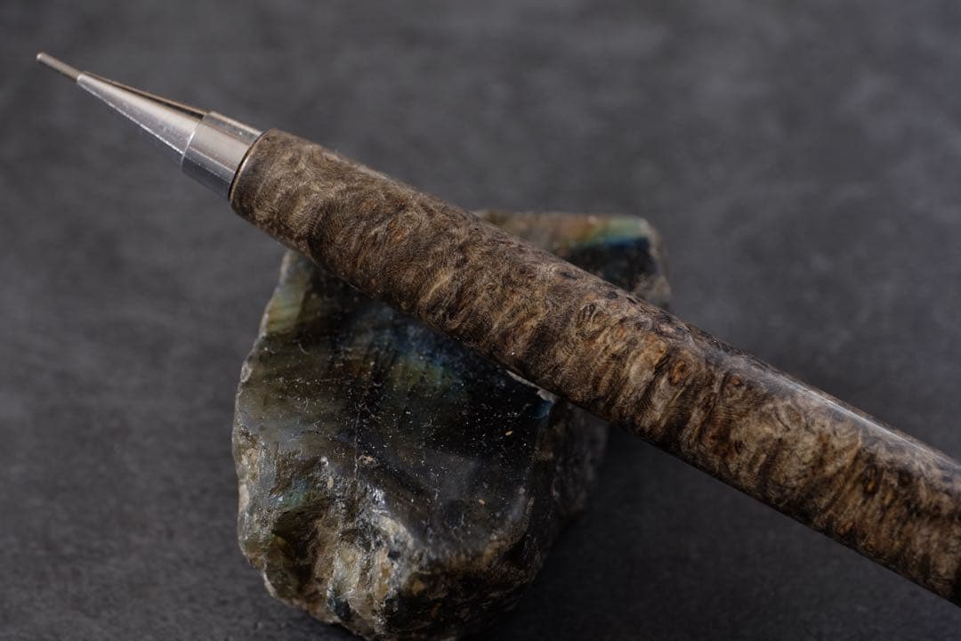 PG5木軸カスタム0217　高村杢工房 製図用シャープペンシル　花梨瘤　至高の黒