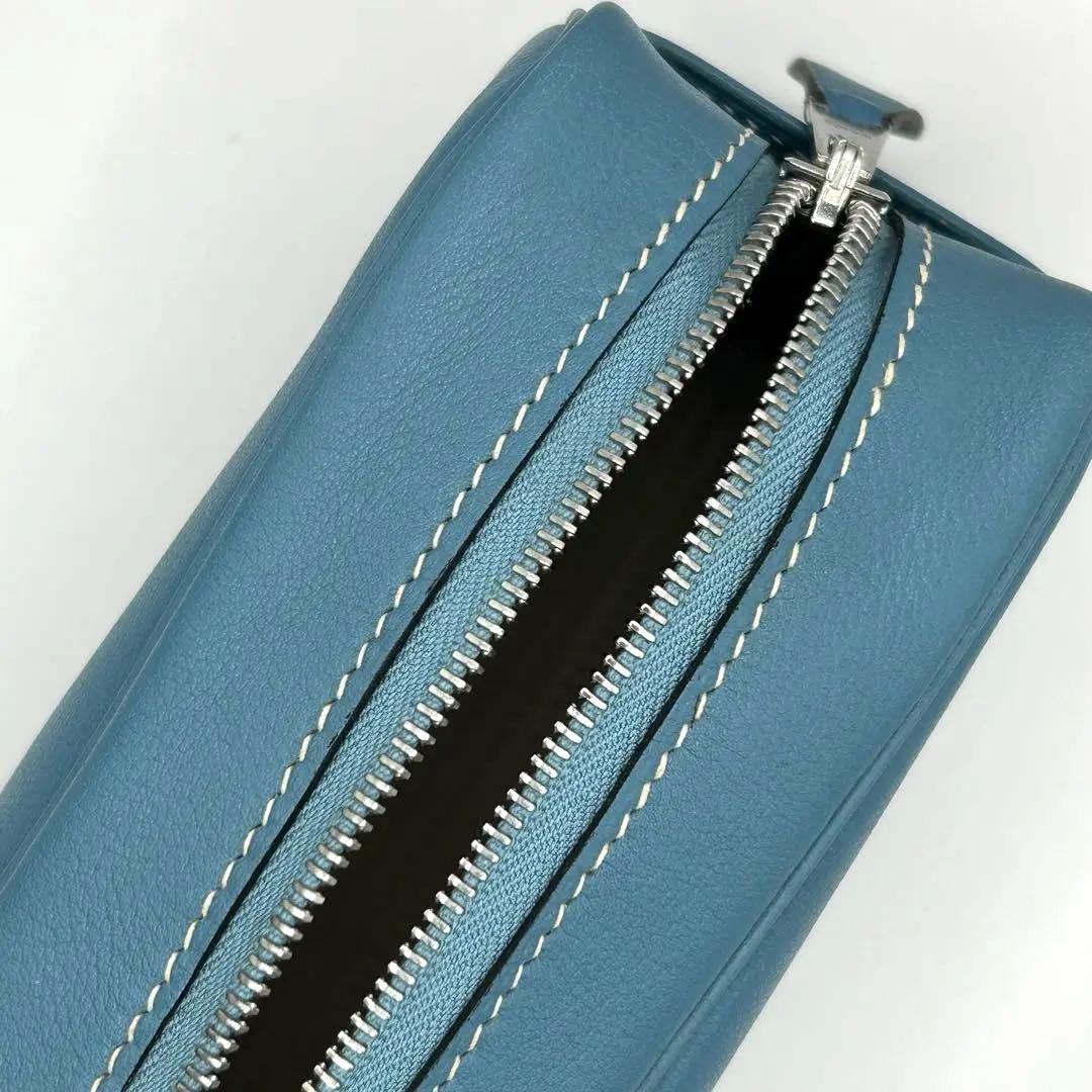 エルメス　ペンケース　ライト　ブルー　箱付き