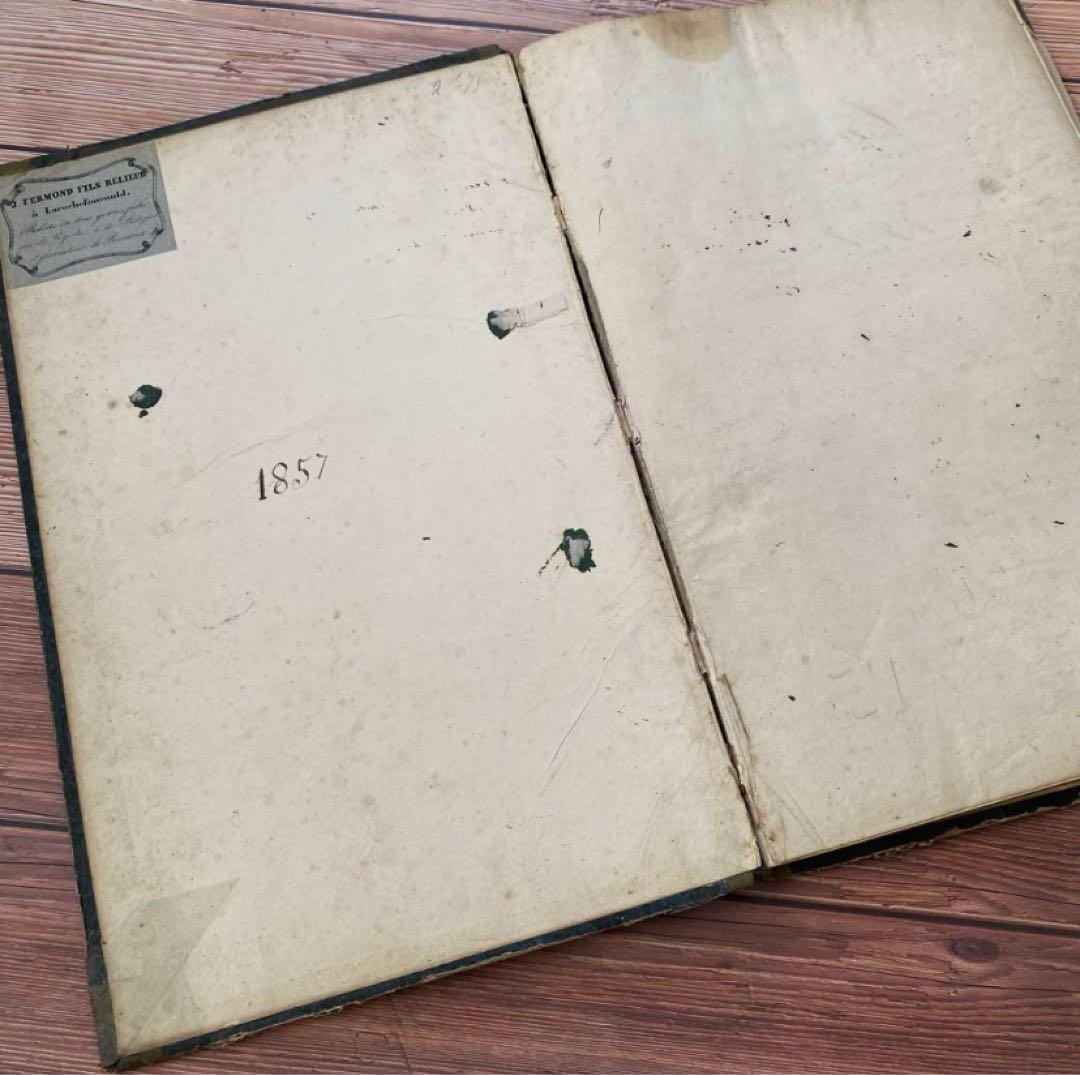1800年代 フランス　大判帳簿１冊　c15