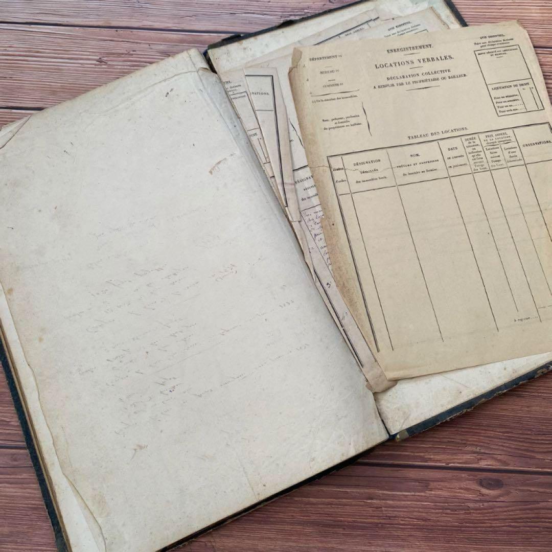 1800年代 フランス　大判帳簿１冊　c15