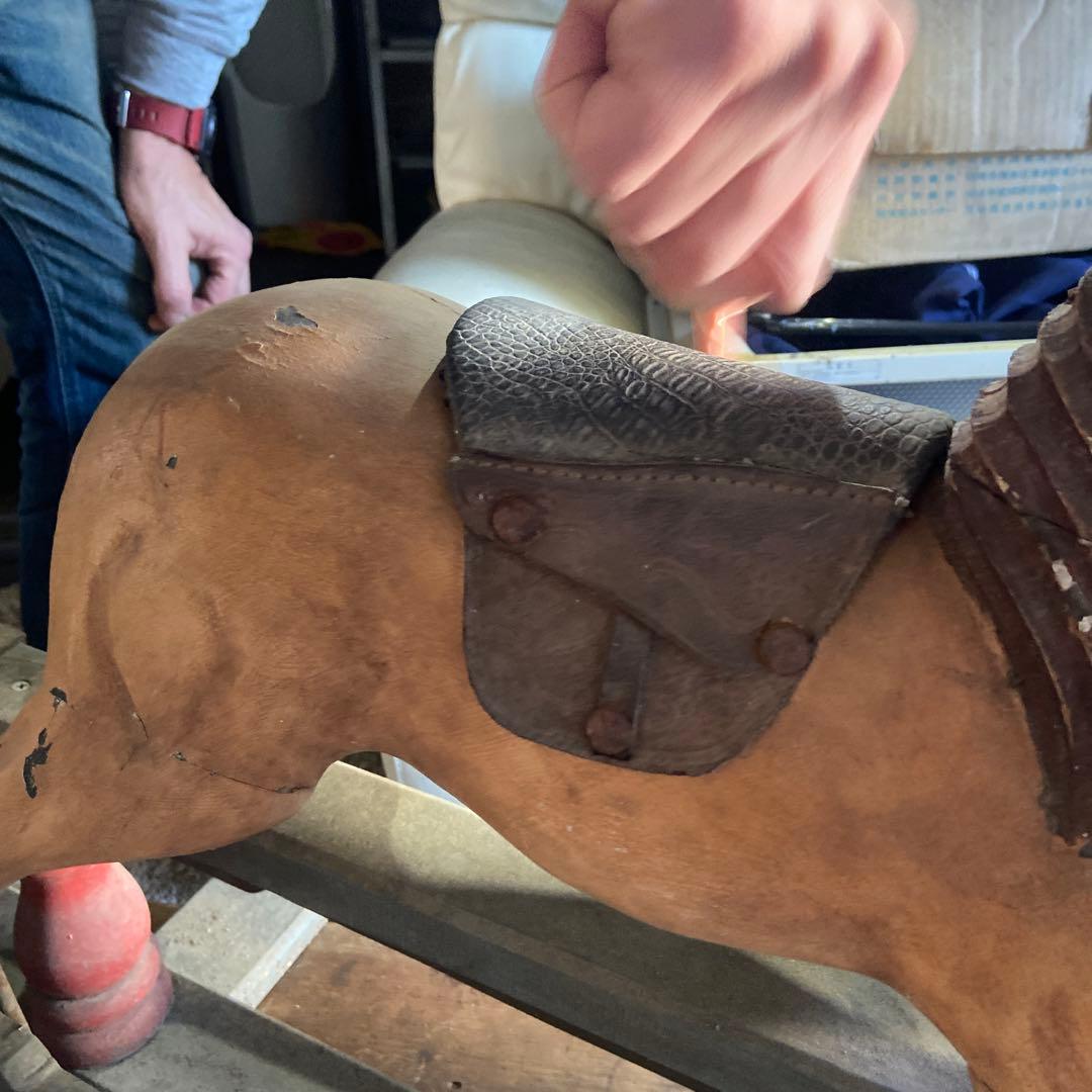 木製 乗馬用木馬 アンティーク