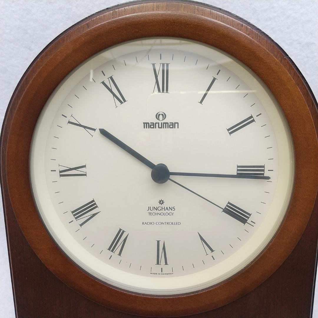 マルマン ユンハンス 電波置時計 木製 ヴィンテージ レア 動作確認済み