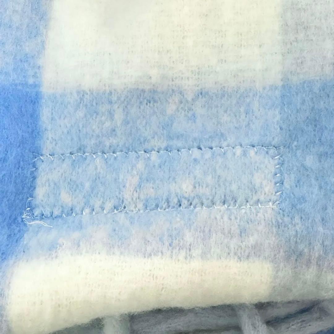 Acne Studios モヘアチェックスカーフ マフラー 水色 ライトブルー