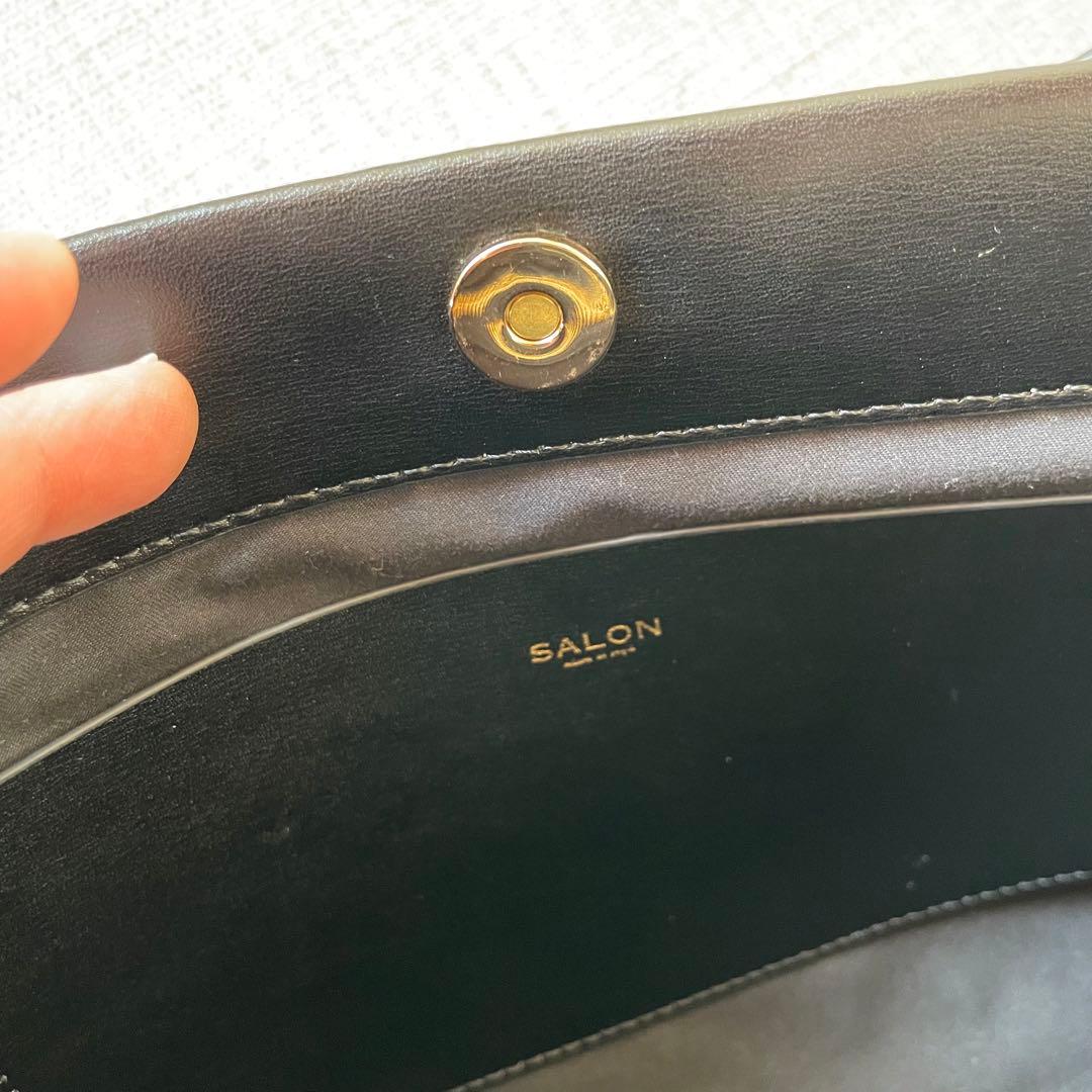 未使用級☆サロンアダムエロペ　2WAYスクエアチェーンクラッチショルダーバッグ