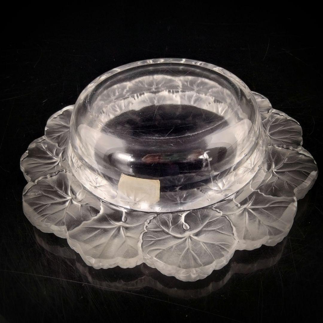 Ｐ331 ルネ・ラリック クリスタル フロストガラス 花弁 器 箱付