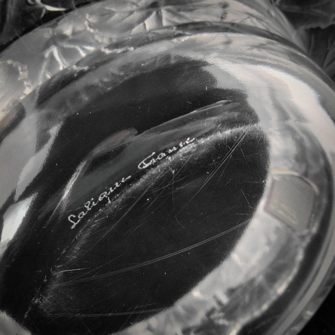 Ｐ331 ルネ・ラリック クリスタル フロストガラス 花弁 器 箱付