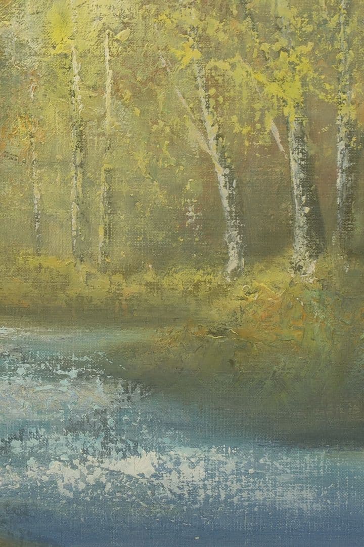 【真作保証】佐々木賢光F10号額装「奥入瀬渓流」