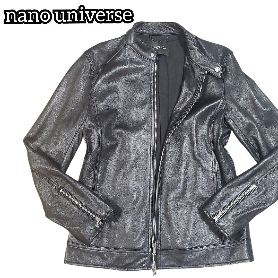 y2様 ナノユニバース シングルライダース レザージャケット 羊革 L