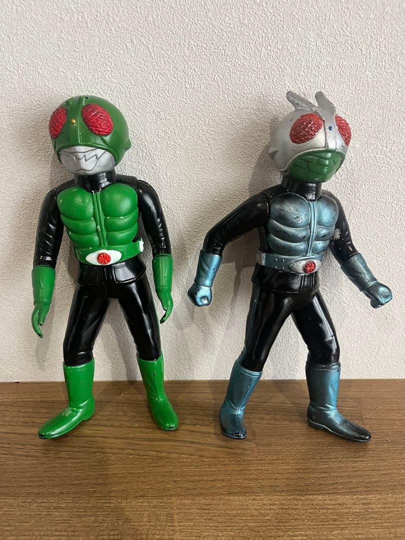 【当時物】旧バンダイ 仮面ライダー ソフビ 2体セット 約21cm 昭和レトロ