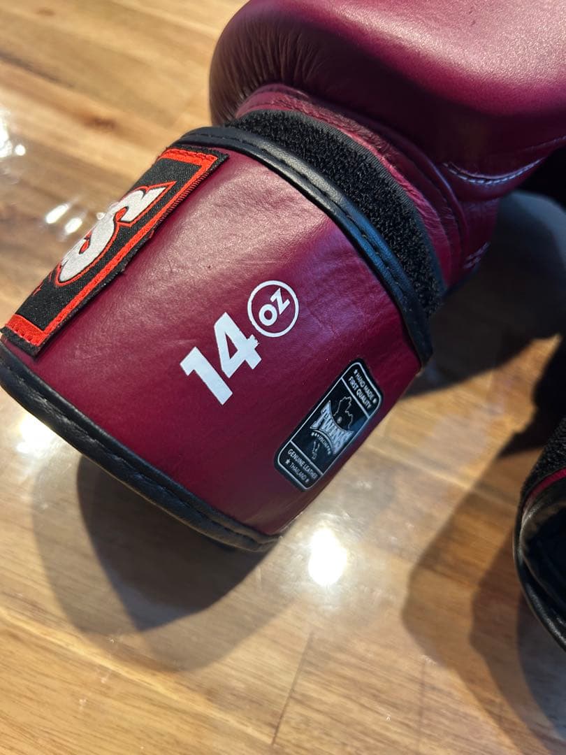 Twins ボクシンググローブ 本革製 レザーワインレッド 14oz 最終値下げ