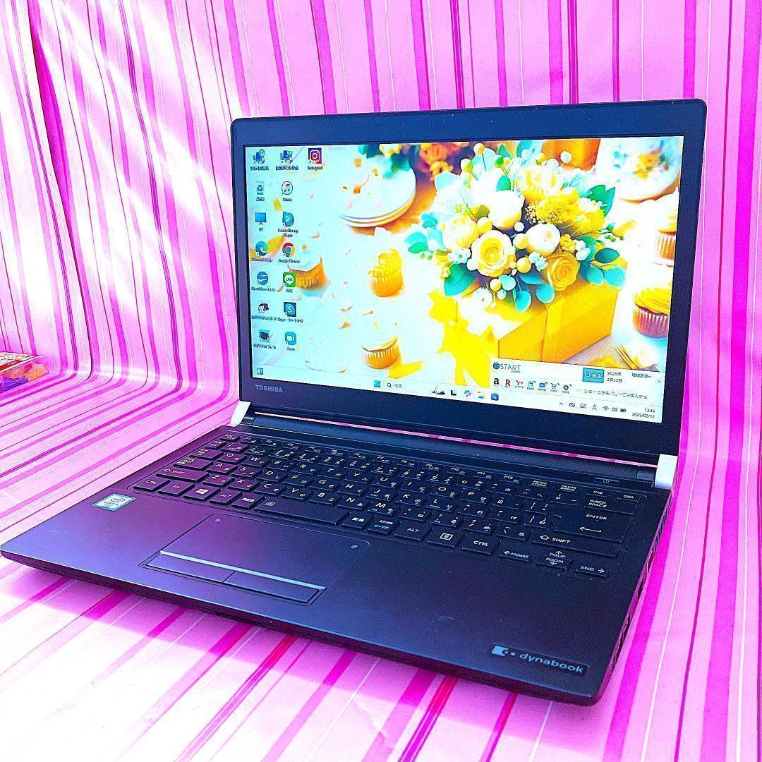 34✨高スペック・小型・メモリ16・ＳＳＤ・Win11✨黒TOSHIBAパソコン