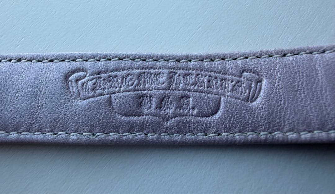 クロムハーツ　レザークロスボールブレスレット　ピンク