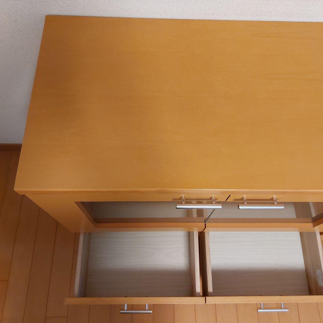 テレビ台　リビング収納棚　ナチュラル　ガラス扉付き