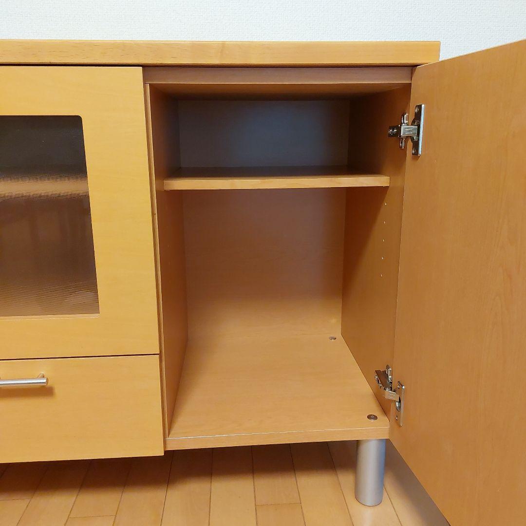 テレビ台　リビング収納棚　ナチュラル　ガラス扉付き