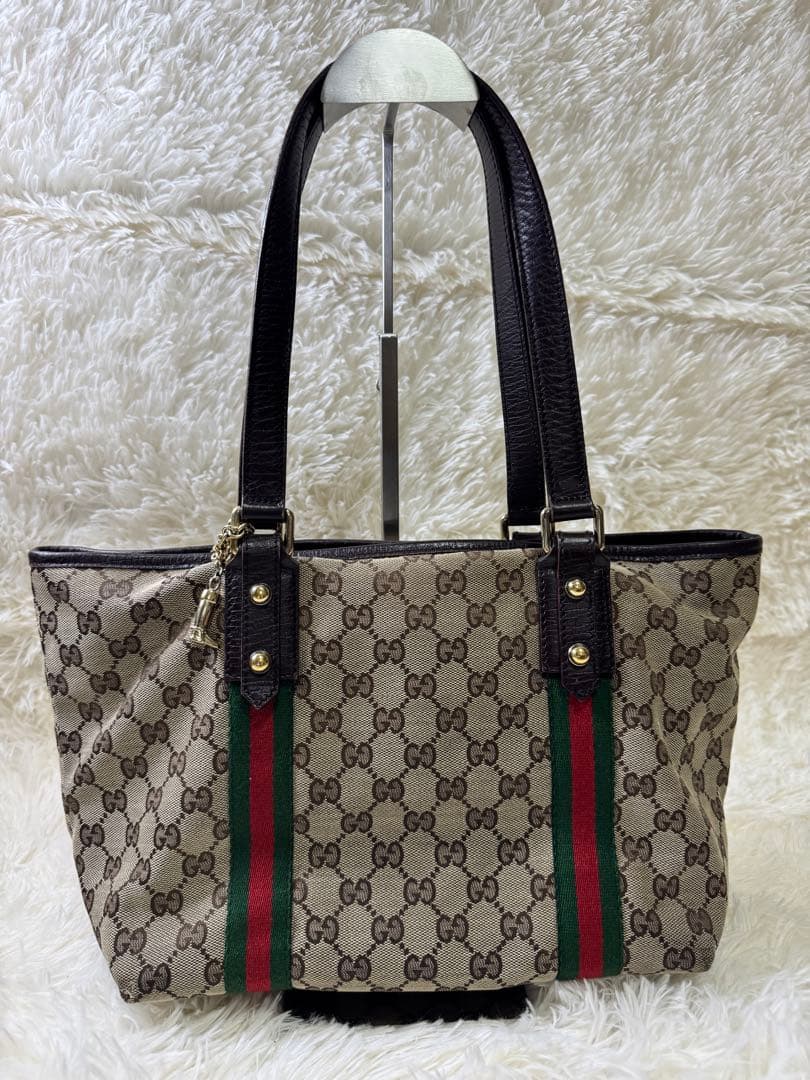 れ*な様 ✨美品✨グッチハンドバッグ GG柄シェリーライン　肩掛けベージュ系A4