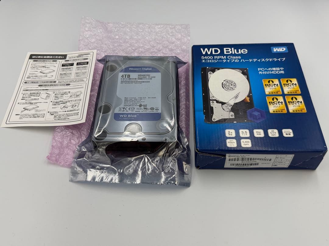 新品未使用 WD 4.0TB 計3台 HDD CMR WD40EZRZ-RT2