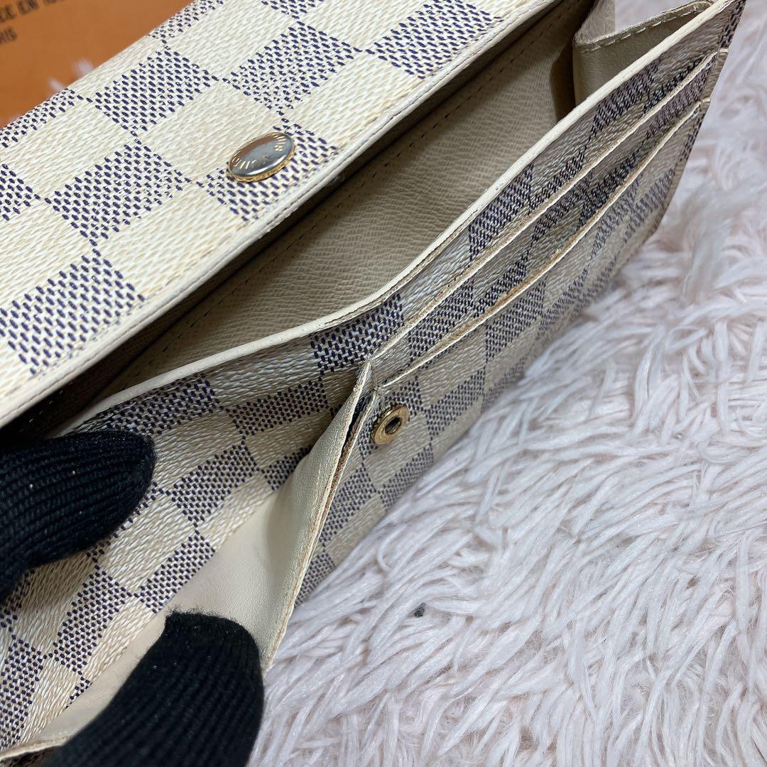 ！美品！ ルイヴィトン ダミエアズール ポルトフォイユ サラ レディース 長財布