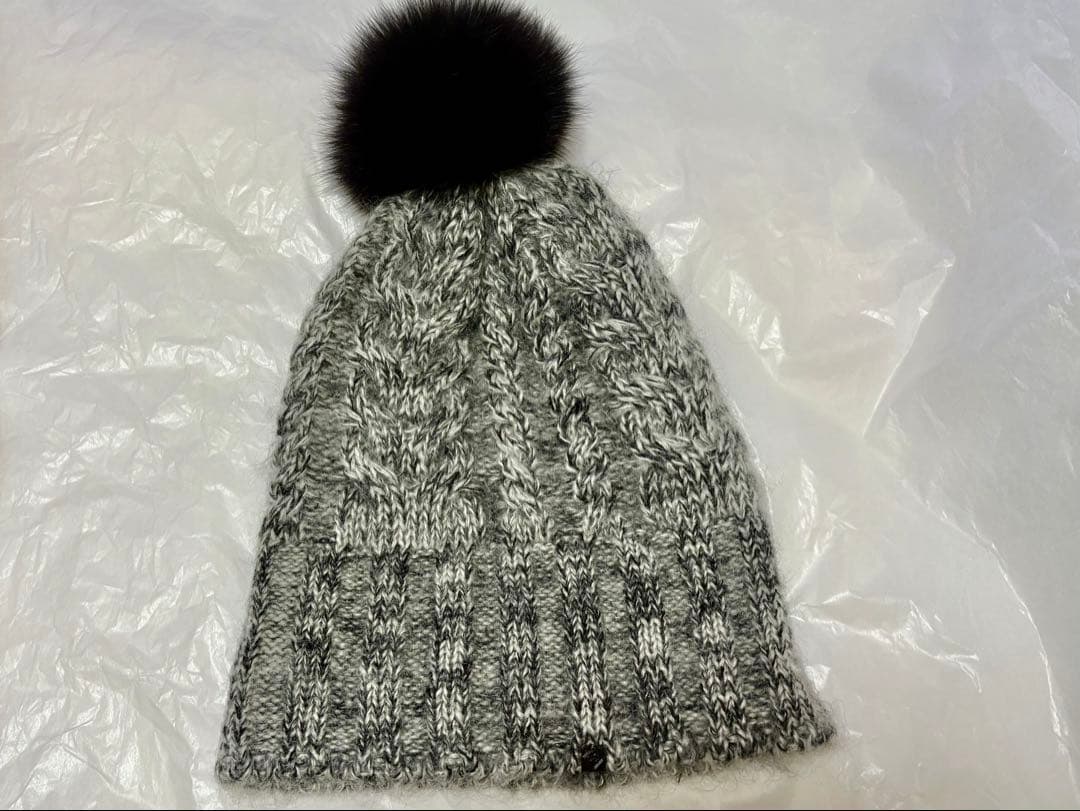 ❤️ 美品　CA4LA カシラ　ケーブル編み ビーニー ポンポン　モヘヤ＆シルク混