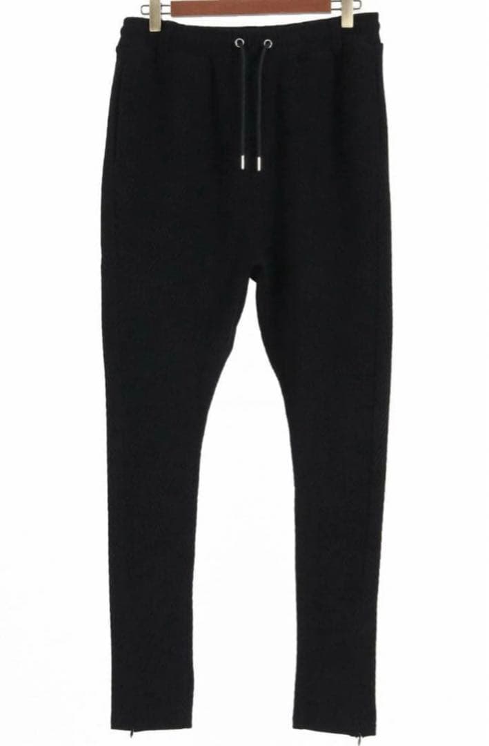 新品未使用　CAMBIO カンビオ【L】ヘリンボーン柄　サルエルパンツ ブラック