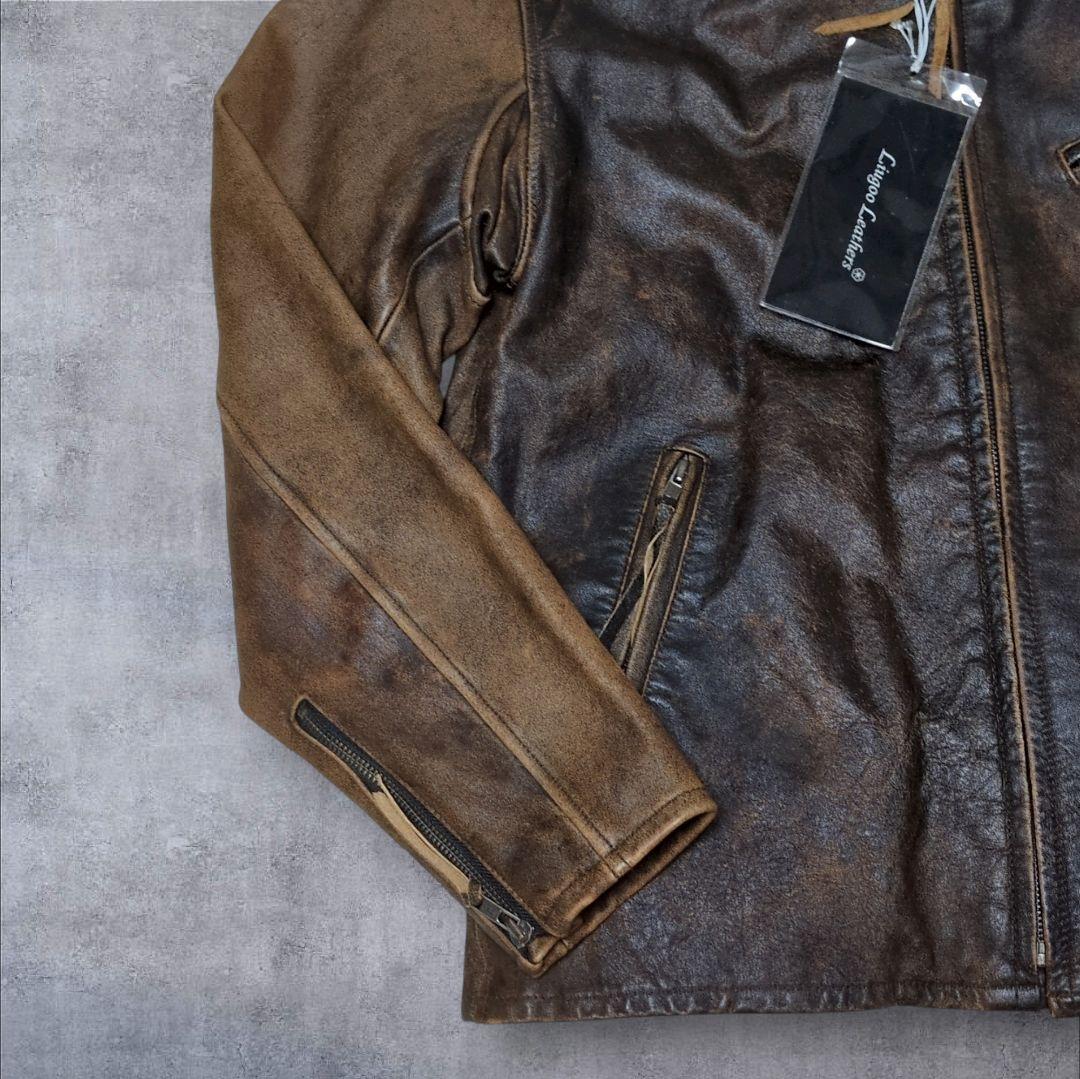 リューグーレザー ホースハイド シングルレザーライダース ライナー脱着可✨L