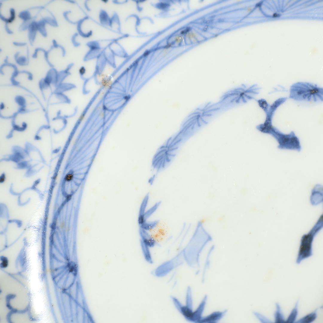 伊万里染付　微塵唐草図なます皿　骨董　古伊万里　R1474B2