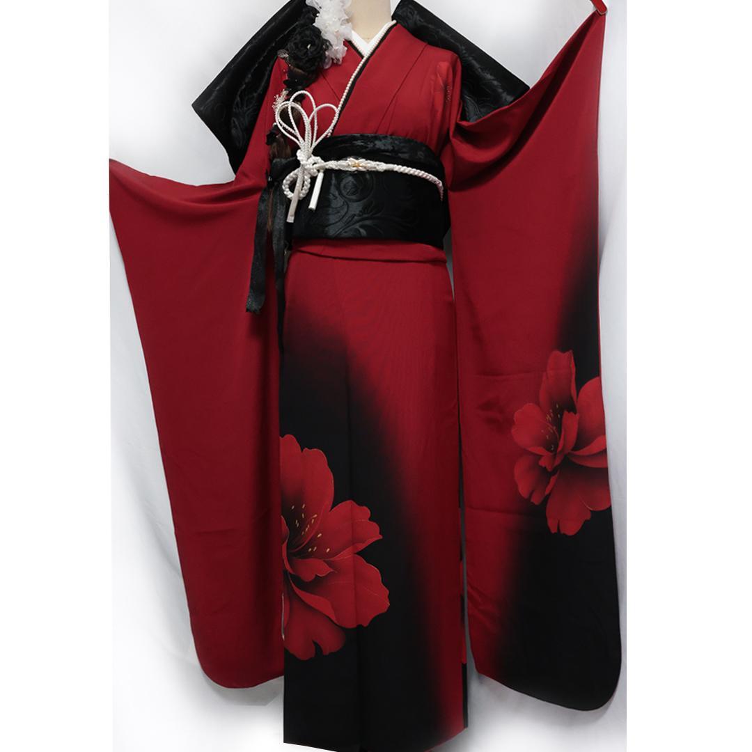 【成人式まだ間に合います】◆ 振袖6点セット166.5cm ◆フルセットbS12