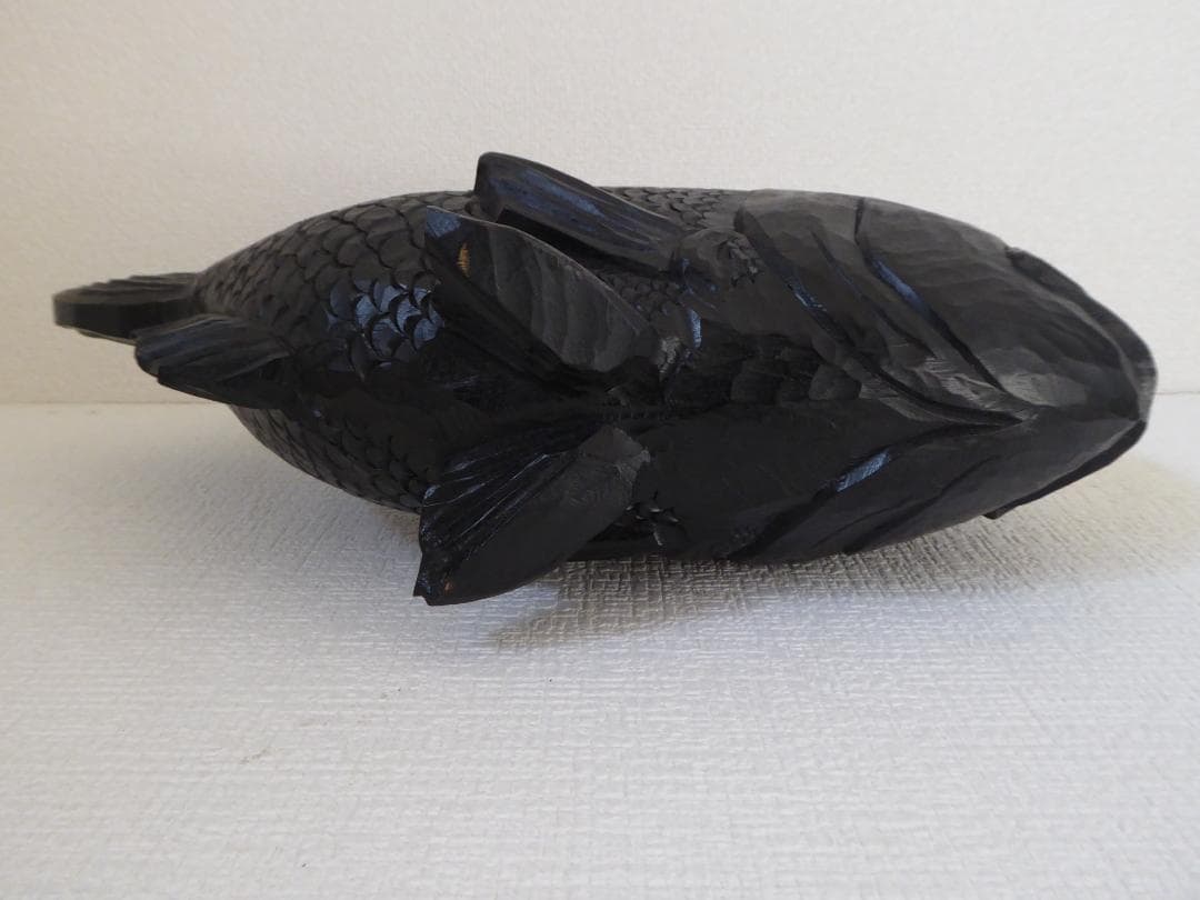 木彫り/一刀彫り/手彫り『魚』サカナ/さかな/木製/彫刻/置物/飾り/グッズ/A