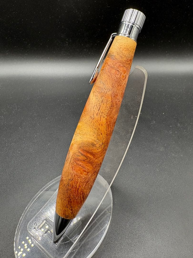 539上杢　花梨　紅白　瘤杢　木軸ペン　ボールペン　太軸