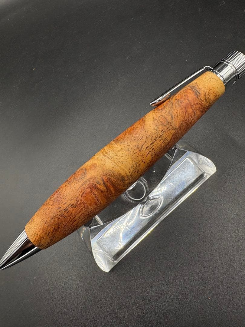 539上杢　花梨　紅白　瘤杢　木軸ペン　ボールペン　太軸