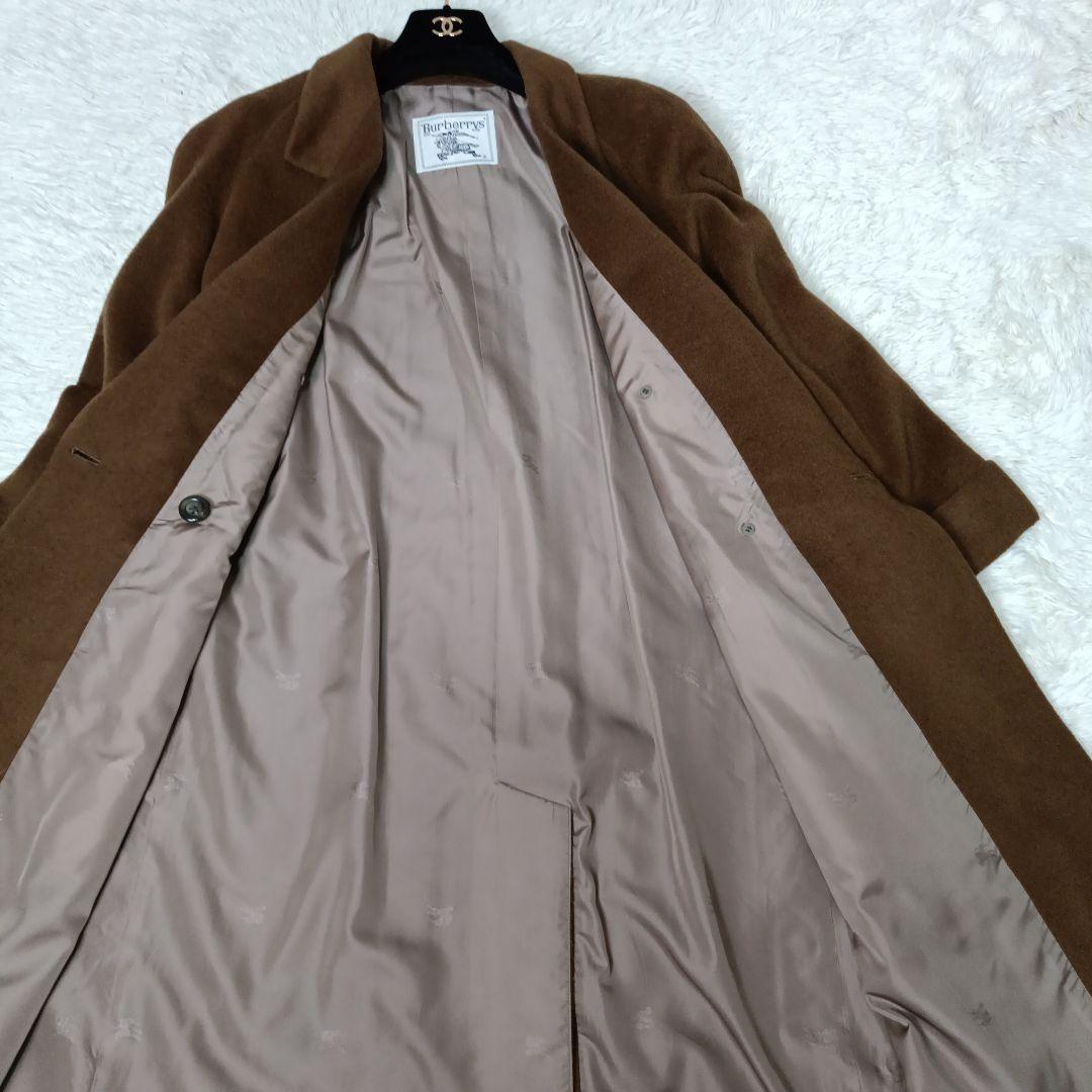美品■Burberrys ダブル チェスターコート ブラウン カシゴラ・モヘア混
