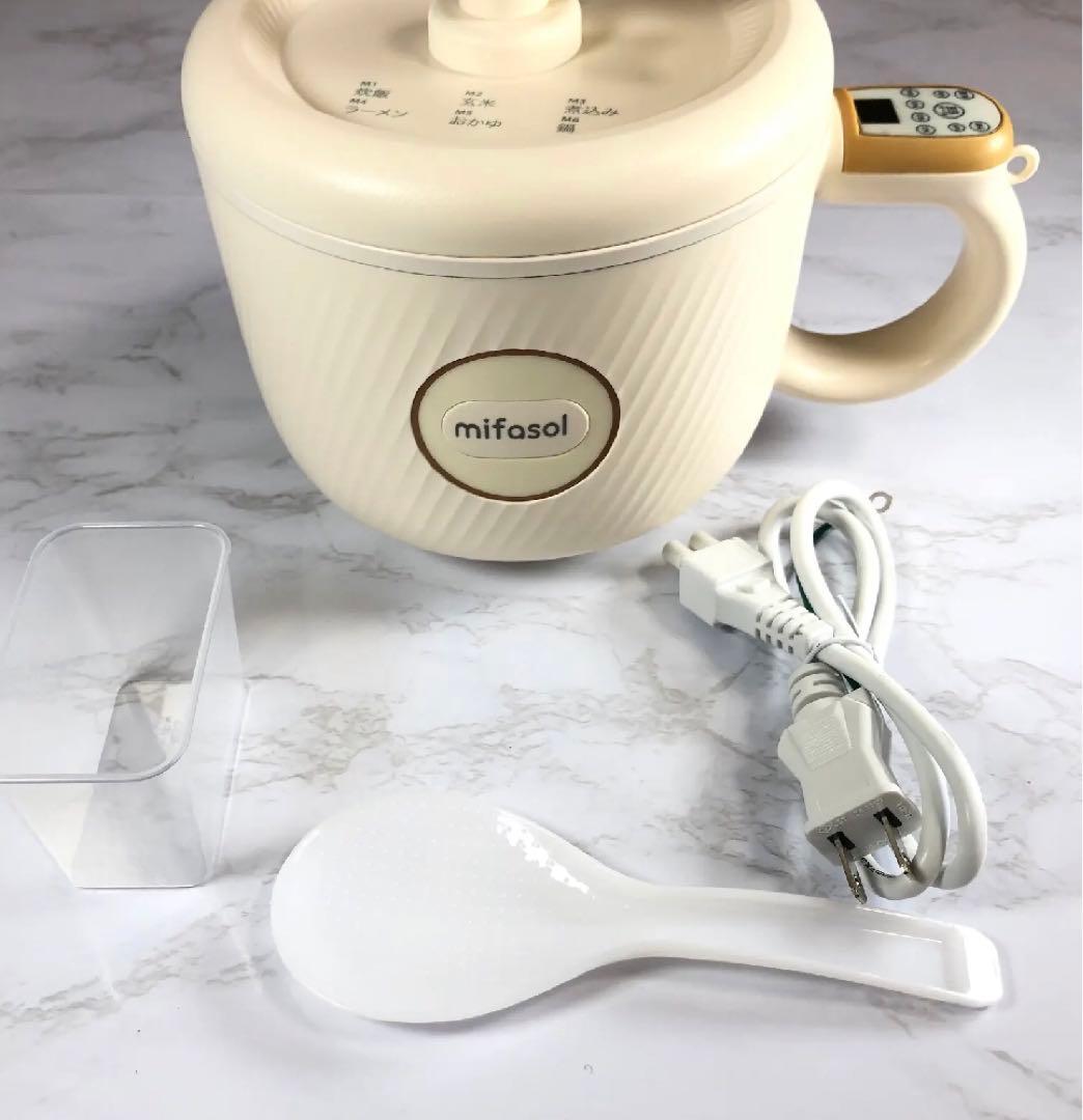 新品！炊飯器　一人用　多機能ミニ　コンパクト　蓋つき2合炊き　料理　調理鍋　手鍋