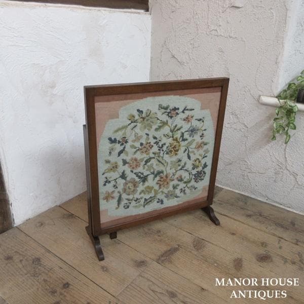 イギリス アンティーク 家具 ファイヤースクリーン サイドテーブル 6948d