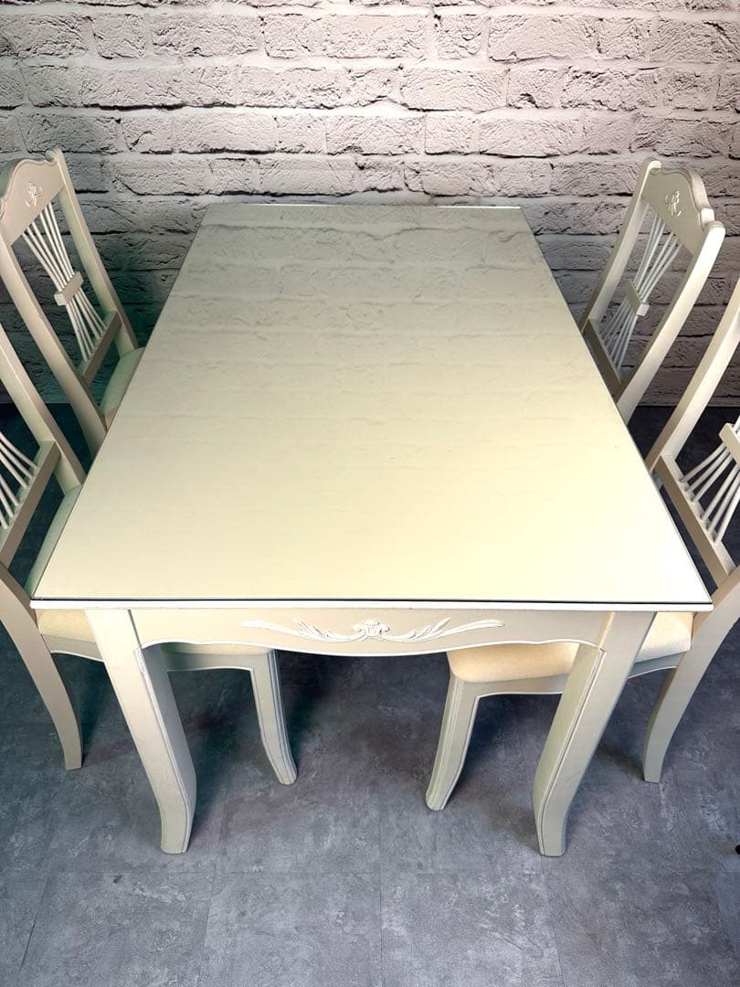 【フランス製】Country Corner ダイニングセット　テーブル＋椅子4脚